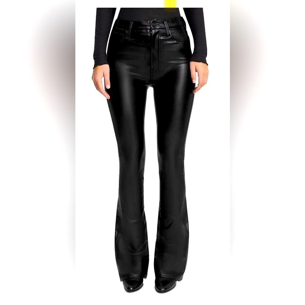 7 For All Mankind Women’s Black Faux Leather High Rise Bootcut Pants -SZ32 NWT